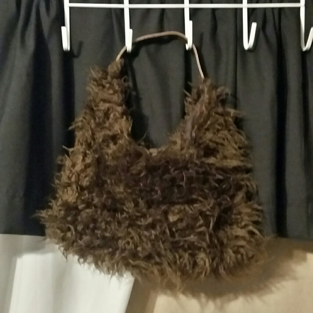 New Brown Furry shoulder bag